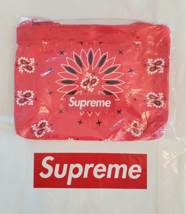 Supreme Bandana Tarp Side Bag Red 