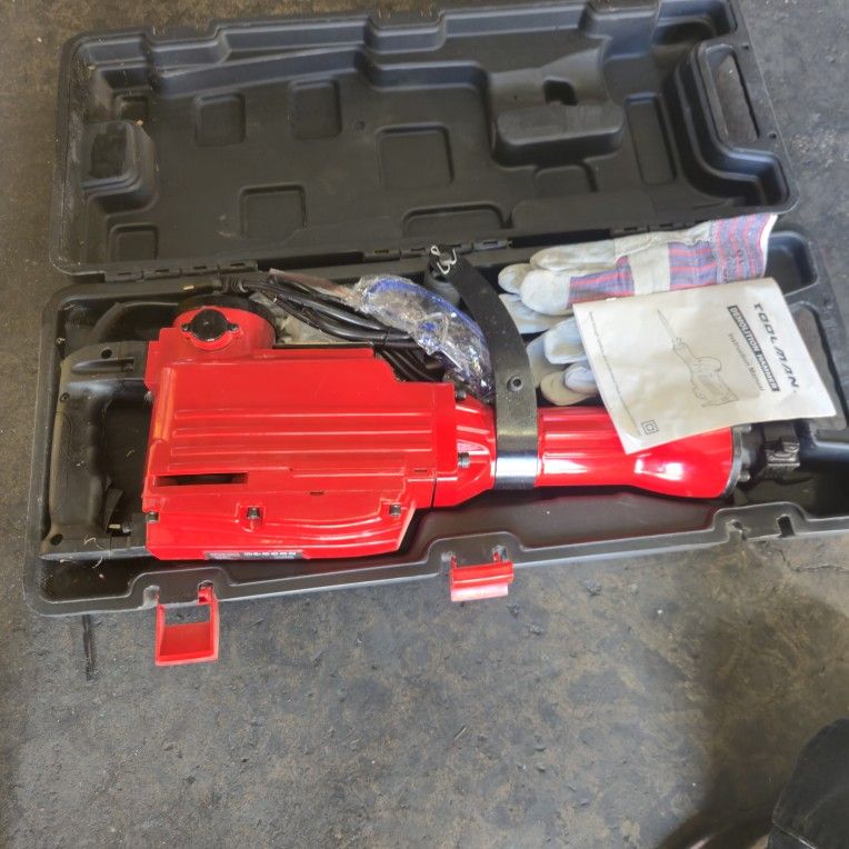 Toolman 14.0A Electric Demolition Jack Hammer concrete breaker with caSe, goggles and qloves