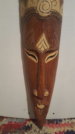 40" Vintage wood mask
