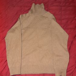 Men’s Turtleneck Sweater Large Light Brown (Tan) Forever 21 Long Sleeve