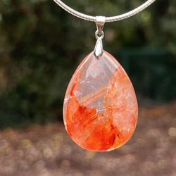 925 Silver Fire Quartz Pendant 