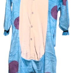Monsters Inc Sully Sullivan Blue Purple Hooded Pajama Costume Adult Size 2XSmall