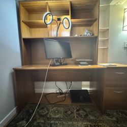 Scandinavian Design Desk + File Cabinet + Bookshelf