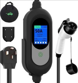 Level 2 Fast EV Charger 50Amp 240V NEMA 14-50P 25FT J1772 Cable
Up to 45 mph Charging, Adjustable Amp & Timer, Portable for Home, Garage & Road Trip, 