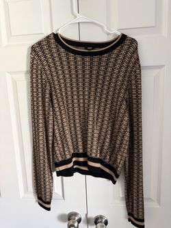Express Patterned Crewneck Sweater