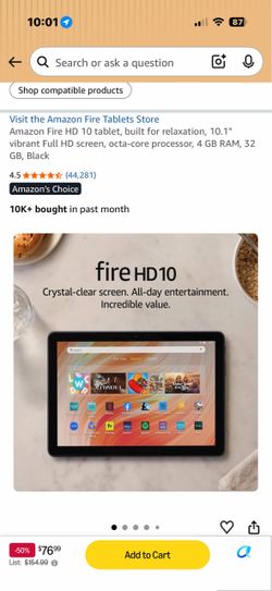 Amazon fire HD 10 tablet