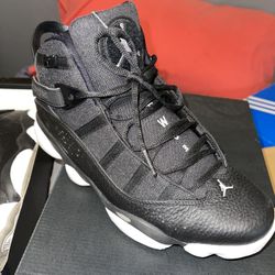 Black/Matte Silver-White Jordan 6 Rings
