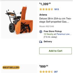 Ariens Snow Blower- Powerful - Ready To Work!