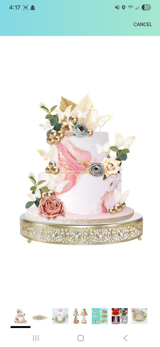Cake Stand, Metal Round Cupcake Dessert Stand Cake Display Holder Cookies Fruit Serving Tray Decor for Wedding Party Birthday Baby Showers Anniversary