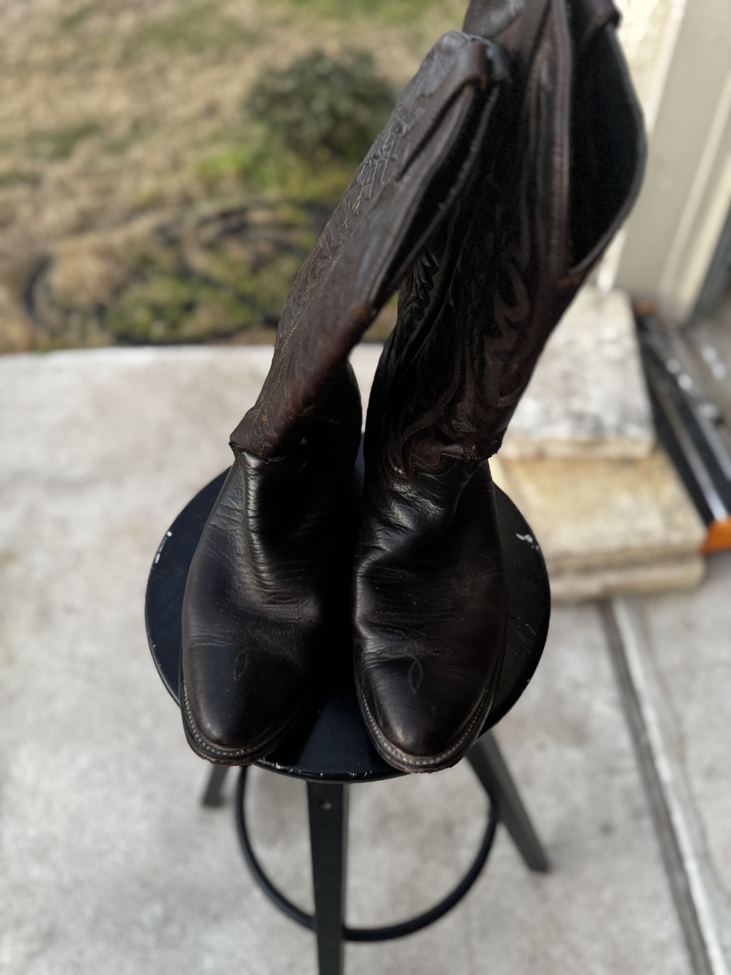 Men’s Brown Cowboy Boots- Size 11- Well Worn but Solid.