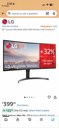 35” LG Ultrawide  4k 100Hz monitor