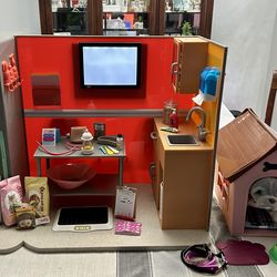 Our Generation Vet Clinic + Puppy Dog House Set – 18” Doll Vet & Pet Bundle