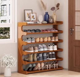 6 Tier Bamboo Imported Shoe Rack shelf