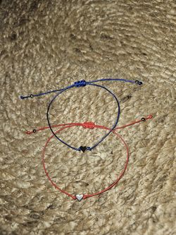 2 silver heart charms red blue pink light blue white black  chords