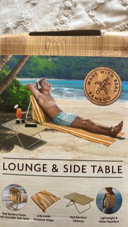 Set of Two brand new beach lounge with side tables