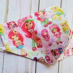 Strawberry Shortcake Vintage Face Mask Ears Loops