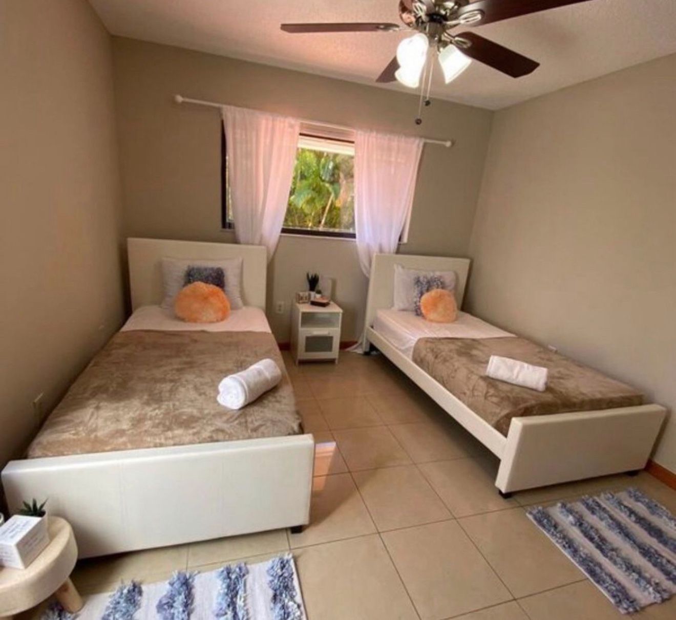 2 Twin Size Bed Frame With 2 Mattress Set . All New Furniture And Free Delivery Free Installation Too.