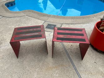 Pair industrial metal mechanic steps