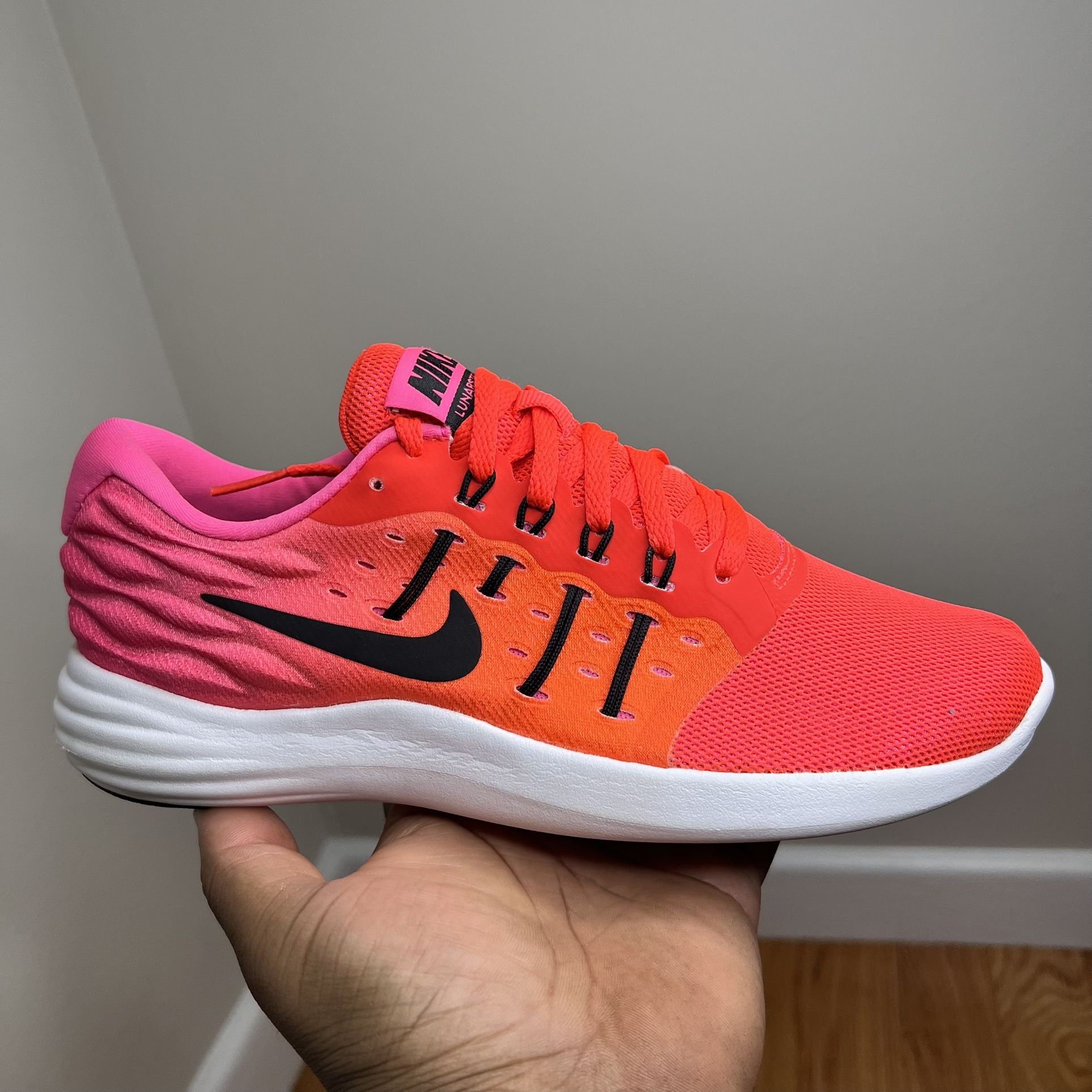 Nike Lunarstelos Bright Crimson Pink 844736 600 Size 6W