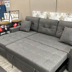 Grey Sectional With Pullout Bed 