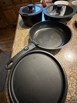 Black Nonstick Cookware Set with Lids