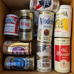 Vintage Beer Can Lot  Collectible Bar Decor 