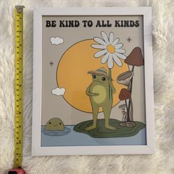 Frog Mushroom Framed Art