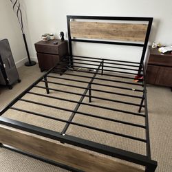 Oak Wood Full Size Bed Frame