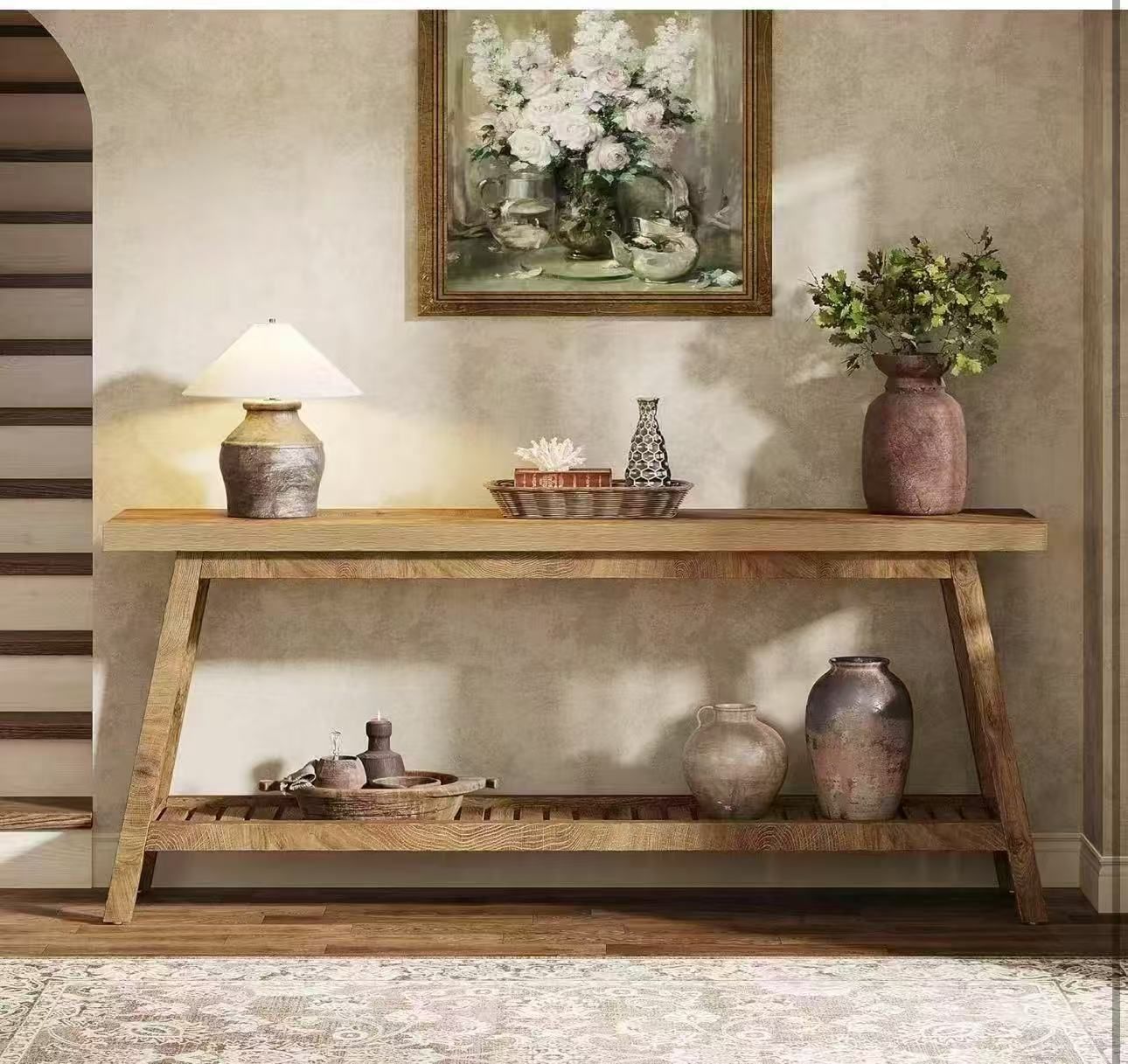 New in box JW0889 Farmhouse Console Table, 70.9" Entryway Table 2-Tier Sofa Table