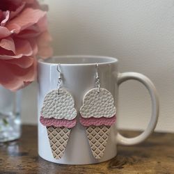 Ice Cream Faux Leather Earrings