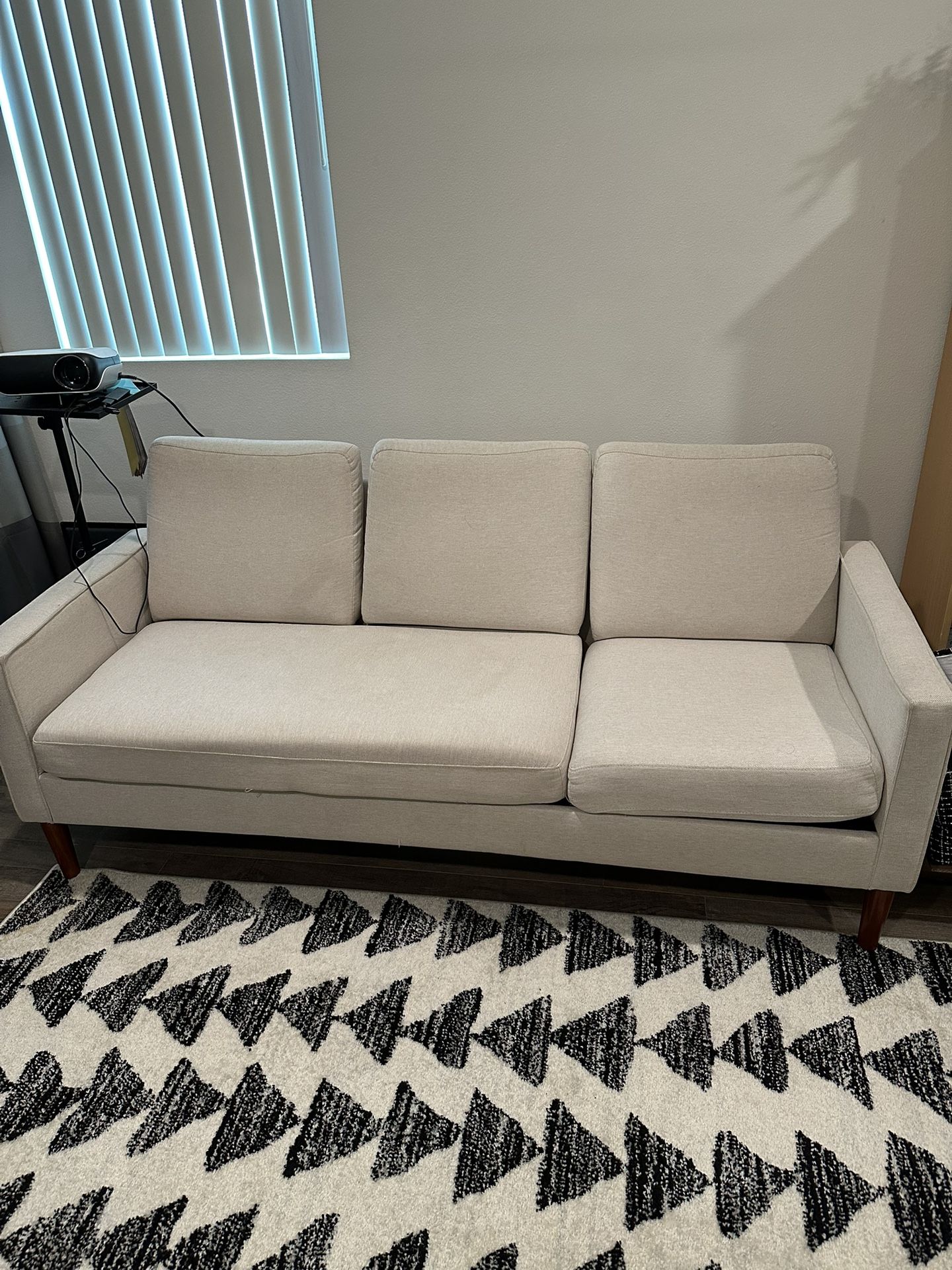 Modern Beige 3-Seater Sofa
