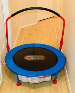 Little Tikes 25"' Round Easy Store 3' Folding Trampoline - Blue/Black/Red