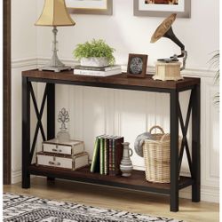 Bonn Augure 2-Tier Console Table - Rustic Oak