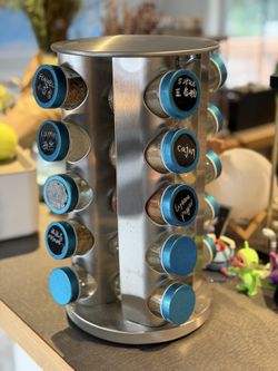 20-Jar Stainless Steel Rotating Spice Rack