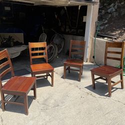 Set Of 4 Wooden Chairs 