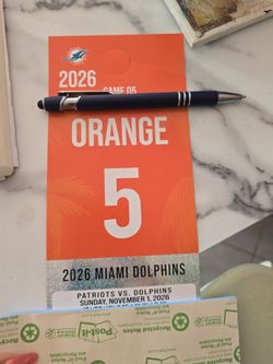 Miami dolphins vs patriots game 5 orange parking pass   November 1