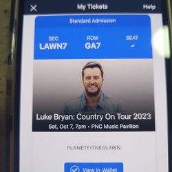 Luke Bryan Lawn Ticket