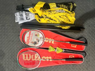 Badminton Racquets Full Set - Wilson Recon Titanium with carrying bags and net