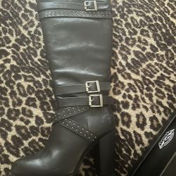 Brand New Leather Biker Boots