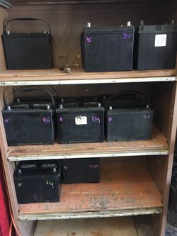 Lot of Used Car Batteries