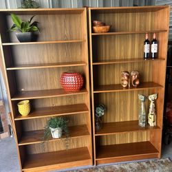 Mid Century Vintage Danish Teak Wall Unit Bookshelves