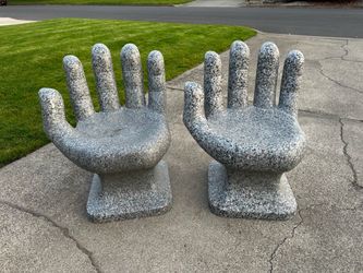 Vintage Sculptural Hand Chairs – Unique Outdoor Statement Pieces – Set of 2