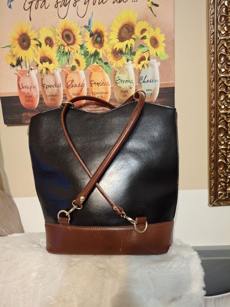 Vera Pelle Borse Italian Leather Shoulder Bag BackPack