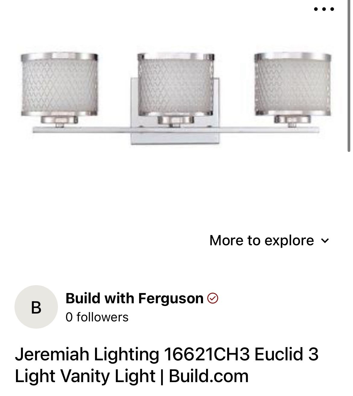 Jeremiah Lighting 16621CH3 Euclid 3 Light Vanity Light