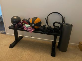 Home Gym Equipment Bundle – Bench, Kettlebell, Medicine Ball, Pilates Ring & More