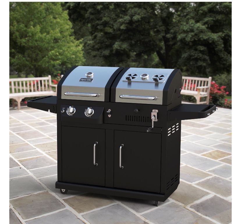 Dyna-glo dual fuel charcoal and gas bbq grill