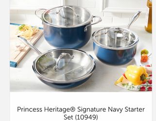 Set azul de ollas heritage de princess house
