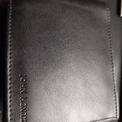 John Henry Black Leather Men's Wallet New