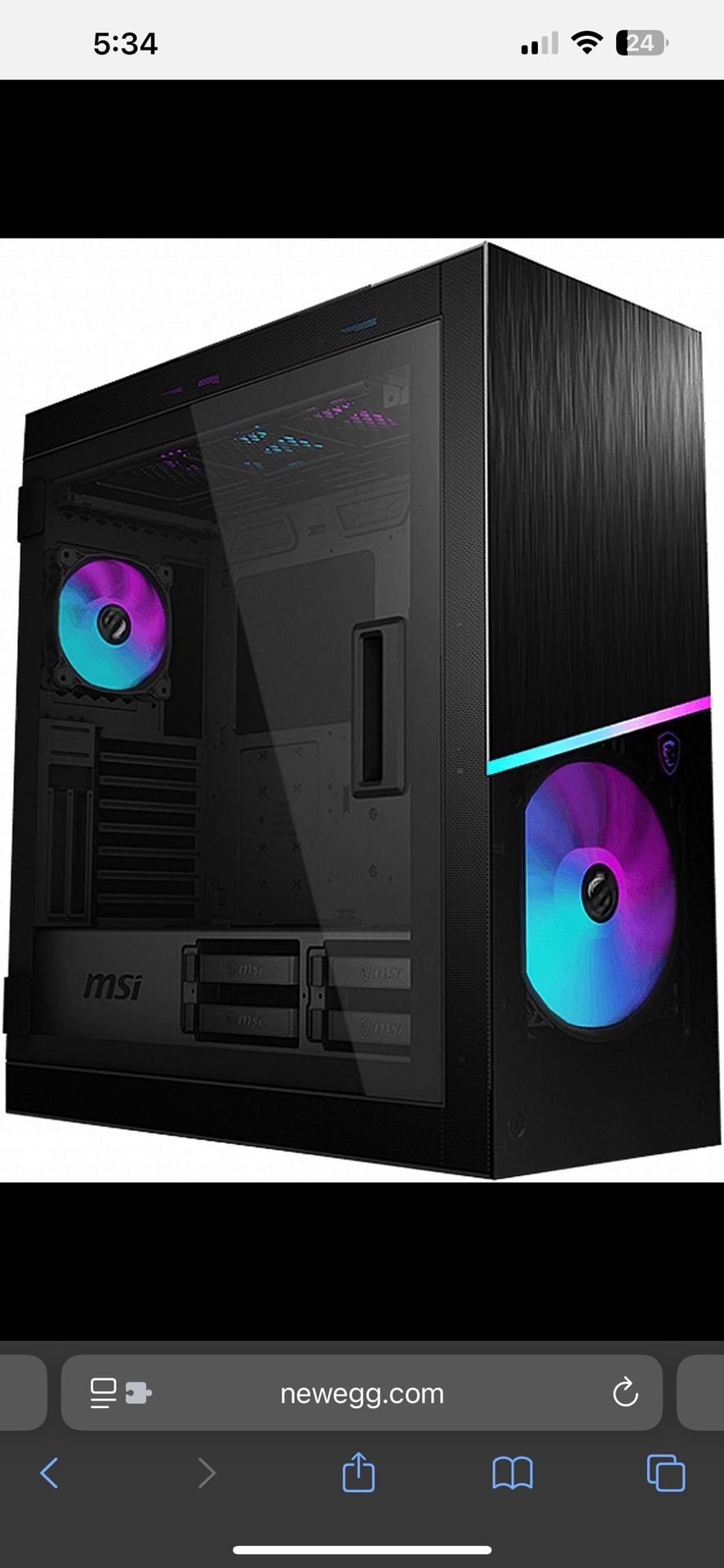 MSI MPG SEKIRA 500X Mid-Tower Aluminum and Steel Computer Case Designed for up to EATX Motherboards