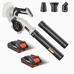 Patodor Leaf Blower P07 Cordless 2 Batteries 3 Nozzles Open Box